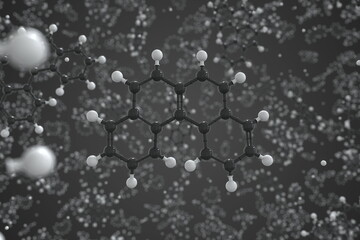 Benzo(c)phenanthrene molecule. Ball-and-stick molecular model. Chemistry related 3d rendering
