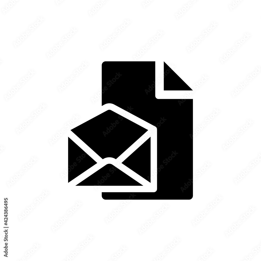 Poster paper icon with open envelope. office tool. the icon can be used for application icon, web icon, inf