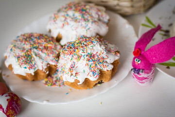 easter cake and eggs