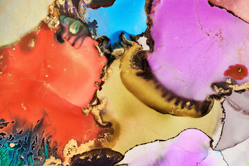 Alcohol ink art.Mixing liquid paints. Modern, abstract colorful background, wallpaper. Marble texture.Translucent colors