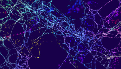 Technology vector background. Science data network vector background. Organic neural network.