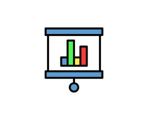 Presentation  flat icon. Thin line signs for design logo, visit card, etc. Single high-quality outline symbol for web design or mobile app. Presentation  outline pictogram.