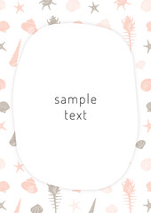 貝殻のパターンのフレーム素材