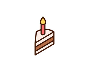 Cake flat icon. Single high quality outline symbol for web design or mobile app.  Holidays thin line signs for design logo, visit card, etc. Outline pictogram EPS10