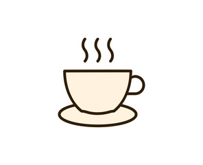 Cup of tea or coffee flat icon. Single high quality outline symbol for web design or mobile app.  Holidays thin line signs for design logo, visit card, etc. Outline pictogram EPS10