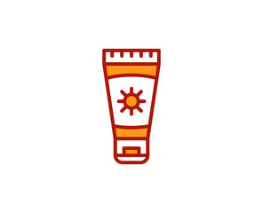 Sunscreen line icon. Vector symbol in trendy flat style on white background. Travel sing for design.