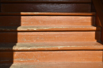 wooden ladder with shabby paint