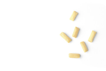 Breakfast dried pads isolated on white background.