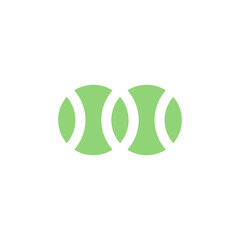 double green tennis ball design - simple sport logo