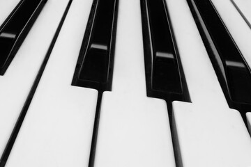 musical piano keys for background close-up