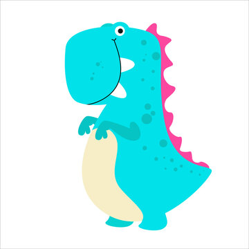 Cute Dino Flat Cartoon Character Vector Template Design Illustration © WIC Studio