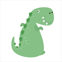 Cute Dino Flat Cartoon Character Vector Template Design Illustration