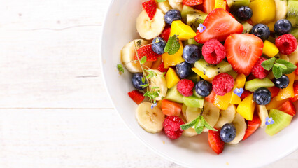colorful fresh juicy fruit salad