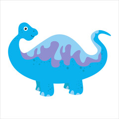 Cute Dino Flat Cartoon Character Vector Template Design Illustration