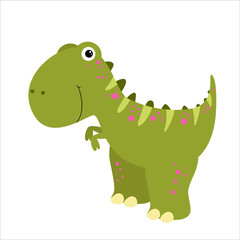 Cute Dino Flat Cartoon Character Vector Template Design Illustration