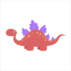 Cute Dino Flat Cartoon Character Vector Template Design Illustration