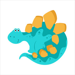 Cute Dino Flat Cartoon Character Vector Template Design Illustration