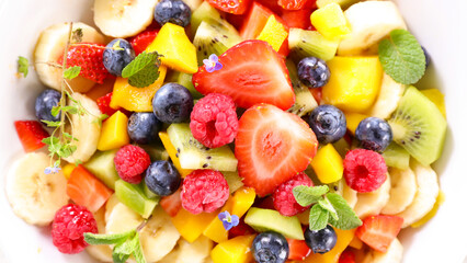 colorful fresh juicy fruit salad