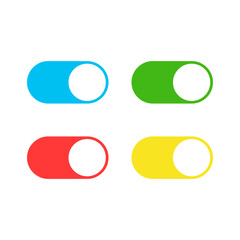Switch icon set. Buttons. Turn on and off. Modern style. Vector illustration