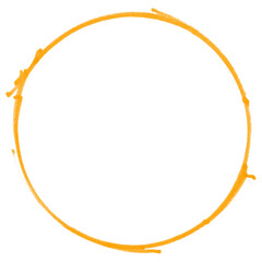 Oranger unordentlicher Kreis gemalt mit einem Stift