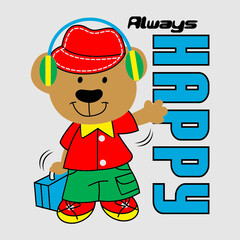 cute bear style cartoon vector illustration 