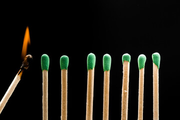 burning matches in a row - Image