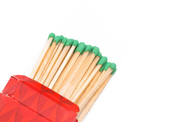 large fireplace matches isolated on white background .