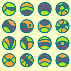 Set of colorful concept abstract design spheres vector