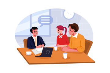 Human resources manager conducting job interview with applicants in office