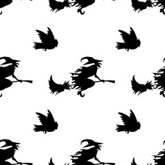 Halloween holiday seamless pattern design. Vector illustration.