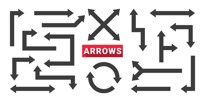 Vector arrows. Set of arrows icon. Collection different arrows sign. Modern simple arrows. Vector illustration