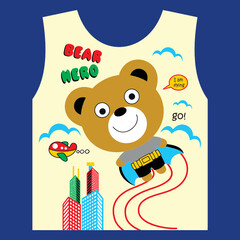 bear becomes little herocartoon vector illustration 