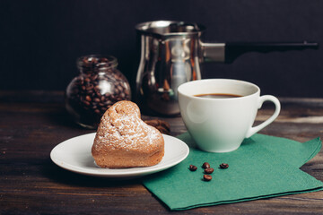 heart-shaped cookies snack coffee breakfast romance meal