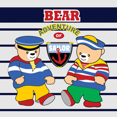 bear becomes accomplished seaman player cartoon 
