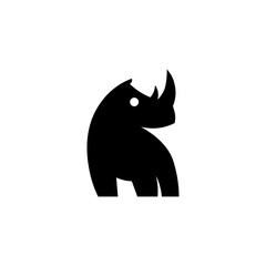 Black icon rhino sign. Vector illustration eps 10