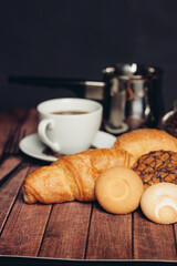 flour products for tea sweets cookies a cup with a drink