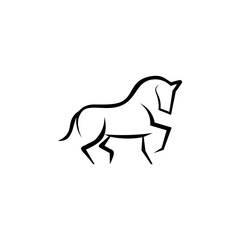 Black icon horse sign. Vector illustration eps 10