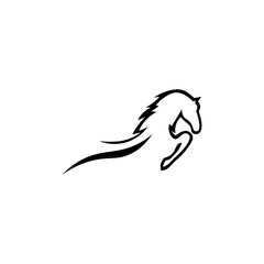 Black icon horse sign. Vector illustration eps 10