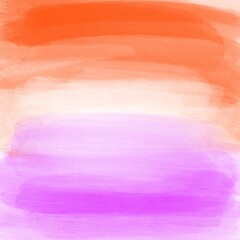 Abstract watercolor background. Hand drawn digital strokes of paint. Artistic orange white purple background. Textured effect backdrop.