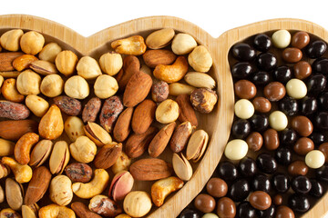 Mixed nuts and chocolate balls