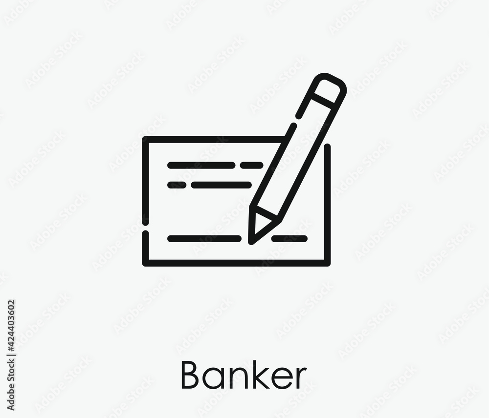 Poster banker vector icon. editable stroke. linear style sign for use on web design and mobile apps, logo. 