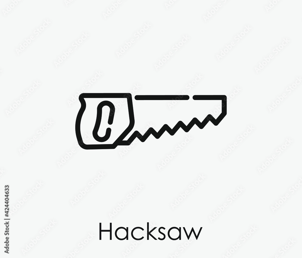 Poster hacksaw vector icon. editable stroke. linear style sign for use on web design and mobile apps, logo.