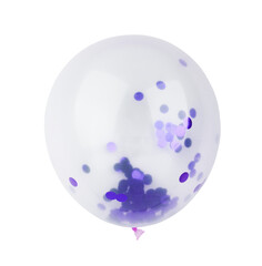 Inflatable air flying balloon isolated on white background. Close-up look at balloon with reflects.