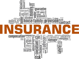 Insurance vector illustration word cloud isolated on a white background.