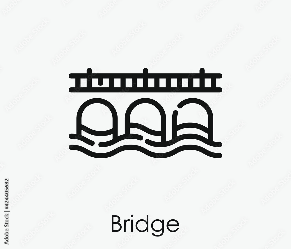 Poster bridge vector icon. editable stroke. linear style sign for use on web design and mobile apps, logo. 