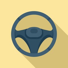 Obraz premium Auto steering wheel icon, flat style