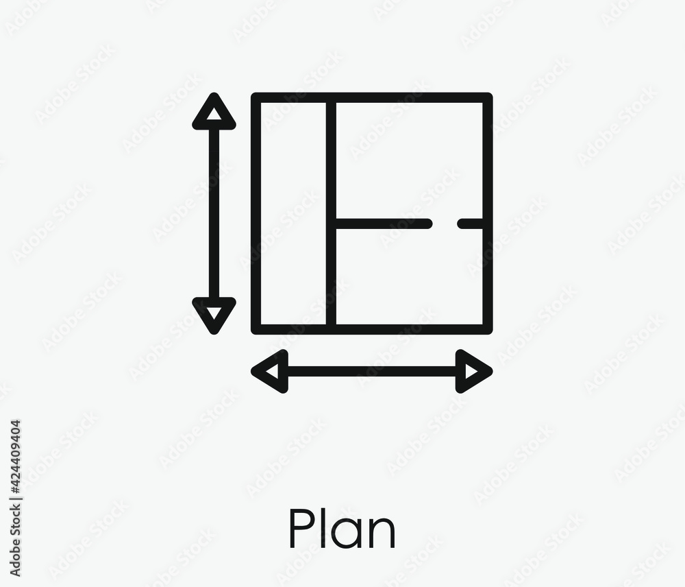 Poster plan vector icon. editable stroke. linear style sign for use on web design and mobile apps, logo. sy