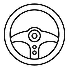 Round steering wheel icon, outline style