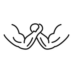 Arm wrestling icon, outline style