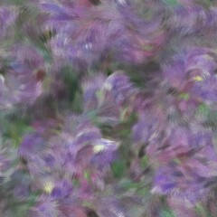 Seamless faux digital painted floral pattern print. High quality illustration. Procedural painting with realistic brush strokes in impressionistic style. Abstract art for surface design and print.